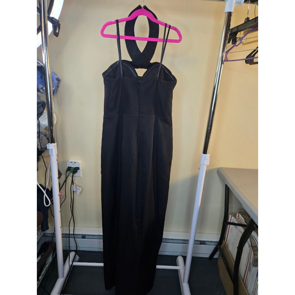 Women's BARIANO Black Halter Neck Maxi Dress L - Picture 2 of 16